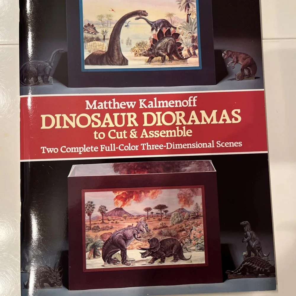 Dinosaur Dioramas to Cut and Assemble (2 Complete‎ 3-D Scenes) (copyright 1983)